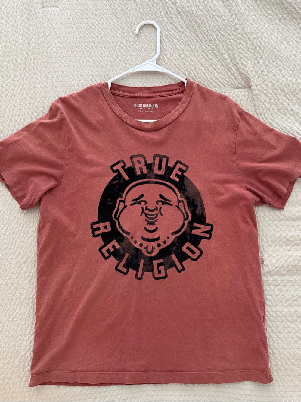 True Religion Men's Dusty Rose Graphic Logo Tee